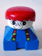 Minifig No: 2327pb05 Name: Duplo 2 x 2 x 2 Figure Brick, Blue Base with Suspenders, White Head with Freckles on Nose, Red Male Hair Minifig No: 2327pb05 Name: Duplo 2 x 2 x 2 Figure Brick, Blue Base with Suspenders, White Head with Freckles on Nose, Red Male Hair