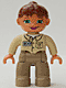 Minifig No: 47394pb021 Name: Duplo Figure Lego Ville, Female, Dark Tan Legs, Tan Top, Reddish Brown Ponytail Hair, Green Eyes (Zoo Keeper) Minifig No: 47394pb021 Name: Duplo Figure Lego Ville, Female, Dark Tan Legs, Tan Top, Reddish Brown Ponytail Hair, Green Eyes (Zoo Keeper)