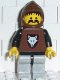 Minifig No: cas072t Name: Wolf People - Wolfpack 1 with Black Arms, Brown Hood Minifig No: cas072t Name: Wolf People - Wolfpack 1 with Black Arms, Brown Hood