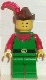 Minifig No: cas139 Name: Forestman - Red, Brown Hat, Red Feather Minifig No: cas139 Name: Forestman - Red, Brown Hat, Red Feather