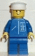 Minifig No: hgh002 Name: Highway Pattern - Blue Legs, White Hat Minifig No: hgh002 Name: Highway Pattern - Blue Legs, White Hat