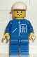 Minifig No: hgh003 Name: Highway Pattern - Blue Legs, White Cap Minifig No: hgh003 Name: Highway Pattern - Blue Legs, White Cap