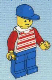 Minifig No: hor025 Name: Horizontal Lines Red - Red Arms - Blue Legs, Blue Cap Minifig No: hor025 Name: Horizontal Lines Red - Red Arms - Blue Legs, Blue Cap
