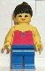 Minifig No: par050 Name: Red Halter Top - Blue Legs, Black Ponytail Hair Minifig No: par050 Name: Red Halter Top - Blue Legs, Black Ponytail Hair