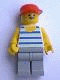 Minifig No: par056 Name: Horizontal Blue/White Stripes, Light Bluish Gray Legs, Red Cap Minifig No: par056 Name: Horizontal Blue/White Stripes, Light Bluish Gray Legs, Red Cap
