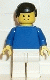 Minifig No: pln055 Name: Plain Blue Torso with Blue Arms, White Legs, Black Male Hair Minifig No: pln055 Name: Plain Blue Torso with Blue Arms, White Legs, Black Male Hair