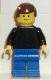 Minifig No: pln068 Name: Plain Black Torso with Black Arms, Blue Legs, Brown Male Hair Minifig No: pln068 Name: Plain Black Torso with Black Arms, Blue Legs, Brown Male Hair