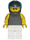 Minifig No: pln080 Name: Plain Black Torso with Yellow Arms, White Legs, Sunglasses, Black Helmet, Trans-Light Blue Visor Minifig No: pln080 Name: Plain Black Torso with Yellow Arms, White Legs, Sunglasses, Black Helmet, Trans-Light Blue Visor