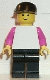 Minifig No: pln165 Name: Plain White Torso with Dark Pink Arms, Black Legs, Black Cap Minifig No: pln165 Name: Plain White Torso with Dark Pink Arms, Black Legs, Black Cap