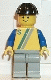 Minifig No: s003 Name: 'S' - Yellow with Blue / Gray Stripe, Light Gray Legs, Black Construction Helmet Minifig No: s003 Name: 'S' - Yellow with Blue / Gray Stripe, Light Gray Legs, Black Construction Helmet