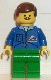 Minifig No: trn018 Name: Bulldozer Logo - Green Legs, Brown Male Hair Minifig No: trn018 Name: Bulldozer Logo - Green Legs, Brown Male Hair