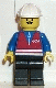 Minifig No: trn053 Name: Red Vest and Zipper - Black Legs, White Construction Helmet Minifig No: trn053 Name: Red Vest and Zipper - Black Legs, White Construction Helmet