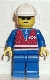 Minifig No: trn057 Name: Red Vest and Zipper - Blue Legs, White Construction Helmet, Sunglasses Minifig No: trn057 Name: Red Vest and Zipper - Blue Legs, White Construction Helmet, Sunglasses