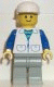 Minifig No: trn112 Name: Suit with 2 Pockets White - Light Gray Legs, White Cap Minifig No: trn112 Name: Suit with 2 Pockets White - Light Gray Legs, White Cap