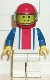 Minifig No: ver002 Name: Vertical Lines Red & Blue - Blue Arms - White Legs, Red Helmet, Trans-Light Blue Visor Minifig No: ver002 Name: Vertical Lines Red & Blue - Blue Arms - White Legs, Red Helmet, Trans-Light Blue Visor