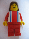 Minifig No: ver016 Name: Vertical Lines Red & Blue - Red Arms - Red Legs, Brown Female Hair Minifig No: ver016 Name: Vertical Lines Red & Blue - Red Arms - Red Legs, Brown Female Hair