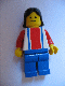 Minifig No: ver017 Name: Vertical Lines Red & Blue - Red Arms - Blue Legs, Black Female Hair Minifig No: ver017 Name: Vertical Lines Red & Blue - Red Arms - Blue Legs, Black Female Hair