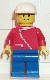 Minifig No: zip014 Name: Jacket with Zipper - Red, Blue Legs, White Cap Minifig No: zip014 Name: Jacket with Zipper - Red, Blue Legs, White Cap