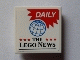 Part No: 11203pb020 Name: Tile, Modified 2 x 2 Inverted with White 'DAILY' on Red Background, Blue Globe, 6 Red Stars and 'THE LEGO NEWS' Pattern (Sticker) - Set 60097 Part No: 11203pb020 Name: Tile, Modified 2 x 2 Inverted with White 'DAILY' on Red Background, Blue Globe, 6 Red Stars and 'THE LEGO NEWS' Pattern (Sticker) - Set 60097
