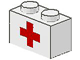Part No: 3004prc Name: Brick 1 x 2 with Red Cross Pattern Part No: 3004prc Name: Brick 1 x 2 with Red Cross Pattern