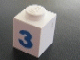 Part No: 3005pt3b Name: Brick 1 x 1 with Blue '3' Pattern (Bold Font) Part No: 3005pt3b Name: Brick 1 x 1 with Blue '3' Pattern (Bold Font)