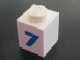 Part No: 3005pt7b Name: Brick 1 x 1 with Blue '7' Pattern (Bold Font) Part No: 3005pt7b Name: Brick 1 x 1 with Blue '7' Pattern (Bold Font)