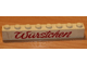 Part No: 3008pb018 Name: Brick 1 x 8 with Red 'Wurstchen' Script Pattern ('Würstchen') Part No: 3008pb018 Name: Brick 1 x 8 with Red 'Wurstchen' Script Pattern ('Würstchen')