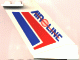 Part No: 4867pb05 Name: Tail Wedge with Air Line with Red Globe Logo and Red/Blue Stripes Pattern Part No: 4867pb05 Name: Tail Wedge with Air Line with Red Globe Logo and Red/Blue Stripes Pattern
