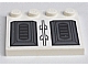 Part No: 6179pb035 Name: Tile, Modified 4 x 4 with Studs on Edge with Black Vents on Gray, White Background Pattern (Sticker) - Set 7676 Part No: 6179pb035 Name: Tile, Modified 4 x 4 with Studs on Edge with Black Vents on Gray, White Background Pattern (Sticker) - Set 7676