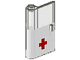 Part No: 825p01 Name: Door 1 x 3 x 4 Left with Window and Red Cross Pattern, Lower Part No: 825p01 Name: Door 1 x 3 x 4 Left with Window and Red Cross Pattern, Lower