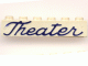 Part No: crssprt02pb44a Name: Brick 1 x 6 without Bottom Tubes with Cross Side Supports with Blue 'Theater' Script Pattern Part No: crssprt02pb44a Name: Brick 1 x 6 without Bottom Tubes with Cross Side Supports with Blue 'Theater' Script Pattern