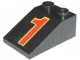 Part No: 3298pb006 Name: Slope 33 3 x 2 with Red Number 1 and Yellow Trim Pattern Part No: 3298pb006 Name: Slope 33 3 x 2 with Red Number 1 and Yellow Trim Pattern