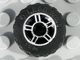 Part No: 50944pb01c02 Name: Wheel 11mm D. x 6mm with 5 Spokes with Silver Outline Pattern with Black Tire 17.5 x 6 with Shallow Staggered Treads (50944pb01 / 51011) Part No: 50944pb01c02 Name: Wheel 11mm D. x 6mm with 5 Spokes with Silver Outline Pattern with Black Tire 17.5 x 6 with Shallow Staggered Treads (50944pb01 / 51011)
