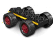 Part No: 54007c01pb01 Name: Duplo Car Base 2 x 6 with Four Black Wheels and Dark Red Hubs with Yellow Stripes Pattern Part No: 54007c01pb01 Name: Duplo Car Base 2 x 6 with Four Black Wheels and Dark Red Hubs with Yellow Stripes Pattern