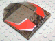 Part No: x224pb005 Name: Windscreen 8 x 6 x 2 Curved with Red and Silver Racing Stripes Pattern Part No: x224pb005 Name: Windscreen 8 x 6 x 2 Curved with Red and Silver Racing Stripes Pattern