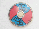 Part No: 3960pb016 Name: Dish 4 x 4 Inverted (Radar) with Viking Shield Red / Blue with Black Ornament Pattern Part No: 3960pb016 Name: Dish 4 x 4 Inverted (Radar) with Viking Shield Red / Blue with Black Ornament Pattern