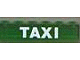 Part No: 3067pb07 Name: Brick 1 x 6 without Bottom Tubes with White 'TAXI' Pattern Part No: 3067pb07 Name: Brick 1 x 6 without Bottom Tubes with White 'TAXI' Pattern