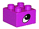 Part No: 3437pb025 Name: Duplo, Brick 2 x 2 with Eye, Rhino's Pattern on Two Sides Part No: 3437pb025 Name: Duplo, Brick 2 x 2 with Eye, Rhino's Pattern on Two Sides