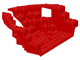 Part No: 2557 Name: Boat Hull Large Bow 12 x 16 x 5 1/3, Top Part No: 2557 Name: Boat Hull Large Bow 12 x 16 x 5 1/3, Top