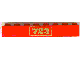 Part No: 3008pb023 Name: Brick 1 x 8 with Gold '723' Pattern (Embossed) Part No: 3008pb023 Name: Brick 1 x 8 with Gold '723' Pattern (Embossed)