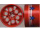 Part No: 4266pb01 Name: Wheel 20 x 30 Technic with 3 White Stripes and 7 Blue Stars Pattern (Sticker) - Set 6615 Part No: 4266pb01 Name: Wheel 20 x 30 Technic with 3 White Stripes and 7 Blue Stars Pattern (Sticker) - Set 6615