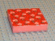 Part No: x1pb03 Name: Foam, Scala, 7 x 7 Cloth Top, Light Salmon Flowers and Green Leaves Pattern Part No: x1pb03 Name: Foam, Scala, 7 x 7 Cloth Top, Light Salmon Flowers and Green Leaves Pattern