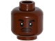 Part No: 3626cpb1393  Name: Minifig, Head Black Beard and Eyebrows, Goatee, Pupils, Dark Bluish Gray Lines under Eyes Pattern (Barry) - Stud Recessed