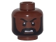 Part No: 3626cpb1680  Name: Minifig, Head Beard Black Full with Side Burns, White Pupils, Open Mouth Grimace Pattern - Stud Recessed