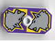 Part No: 48494pb01 Name: Minifig, Shield Rectangular with Stud, Knights Kingdom Danju Wolf Pattern (Nonstickered Version) Part No: 48494pb01 Name: Minifig, Shield Rectangular with Stud, Knights Kingdom Danju Wolf Pattern (Nonstickered Version)