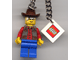 Gear No: 3974a  Name: Cowboy Key Chain with 2 x 2 Square Lego Logo Tile