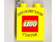 Gear No: 4066pb340  Name: Duplo, Brick 1 x 2 x 2 with LEGO Distribution Center Pattern Black - Key Chain