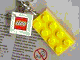 Lot ID: 299102363  Gear No: 4202583  Name: 2 x 4 Brick - Yellow Key Chain with 2 x 2 Square Lego Logo Tile