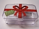 Gear No: 4613985box  Name: Storage Box Plastic with 'Build a Bullseye!' and Red Ribbon Pattern