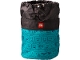 Gear No: 5007488  Name: Drawstring Brick Bag, Black and Dark Turquoise with Minifigure Heads Pattern